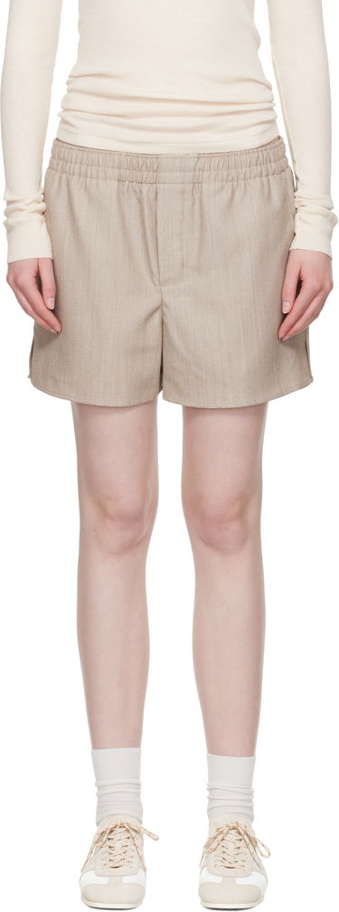 Kratke hlače AMI AMI Paris Wool Elasticated Shorts Bež | USO117.WV0065, 0