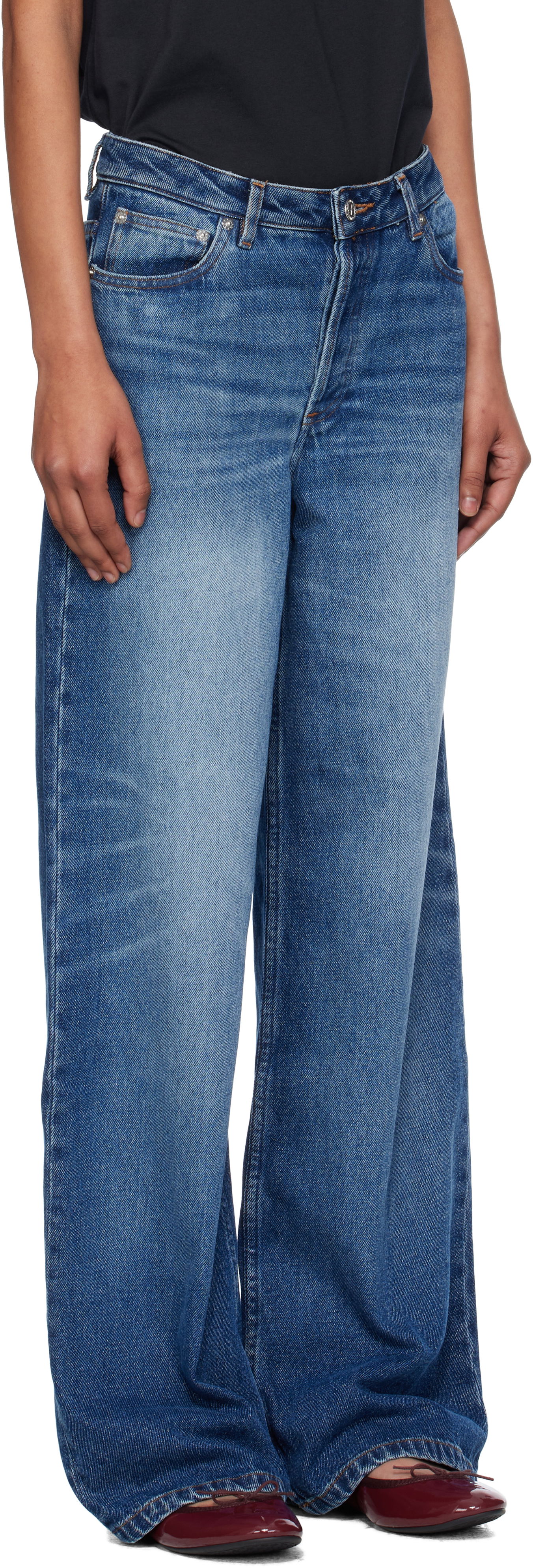 Kavbojke A.P.C. A.P.C. Elisabeth Wide-Leg Jeans Modra | COHJL-F09181, 1