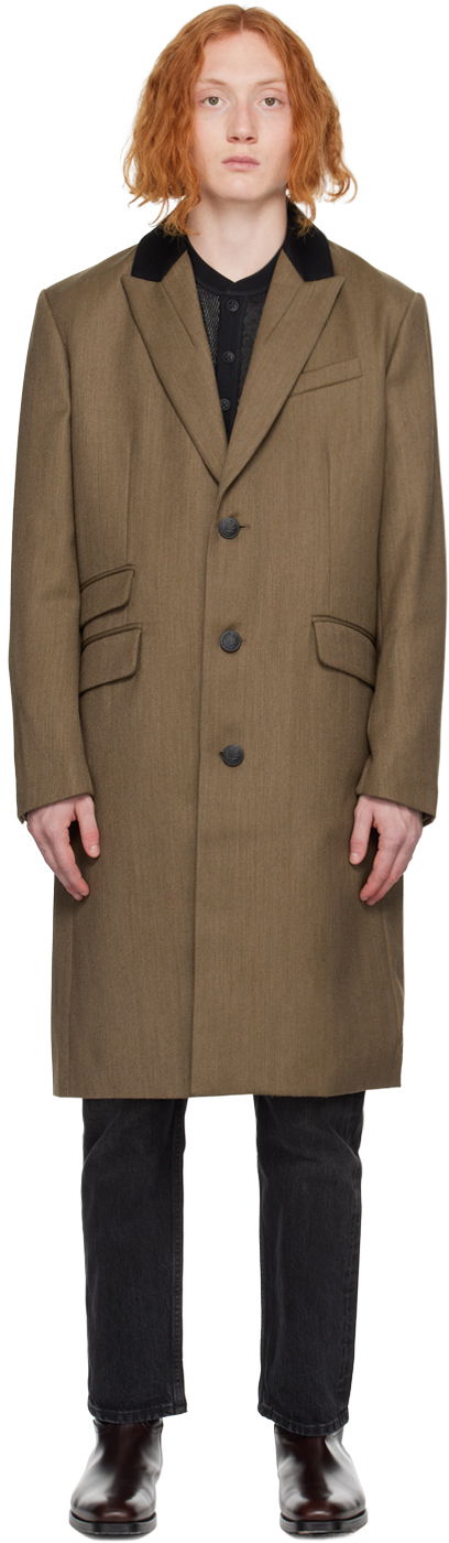 Plašči rag & bone Cambridge Wool-Blend Overcoat Rjava | MBW22H2336AMML