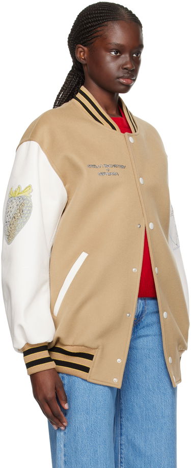 Bomber jakna Stella McCartney Stella McCartney Vitruvian Bomber Jacket Bež | 680050SPB05, 1
