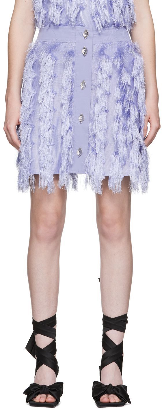 Krila GANNI GANNI Fringe Miniskirt Lila | F7198