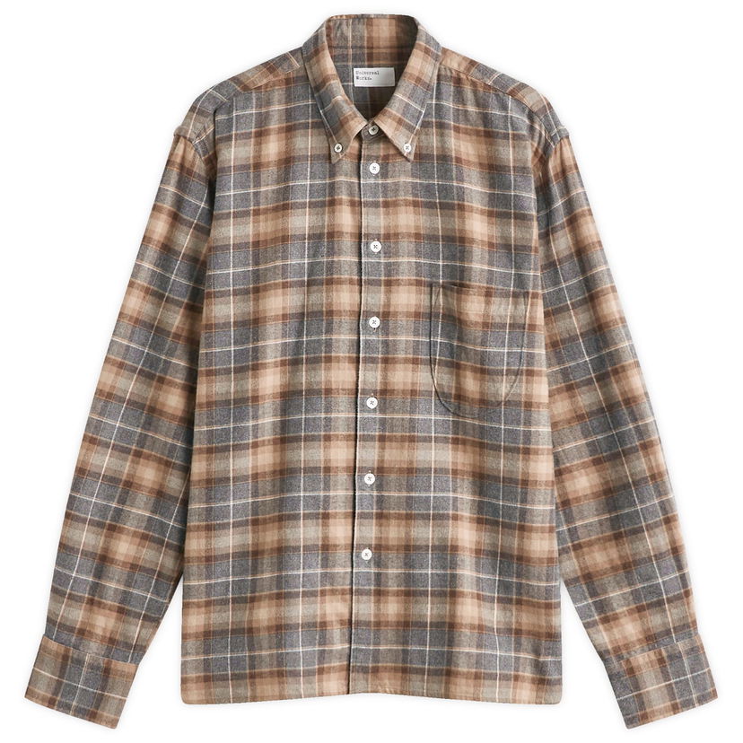 Srajce Universal Works Universal Works Lazy Day Check Shirt, Size Large Rjava | P31205-BGR
