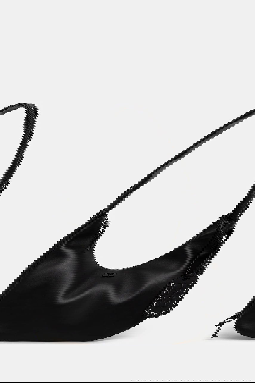 Torbica GANNI Hobo Bag Medium Laces Črna | A7295, 0