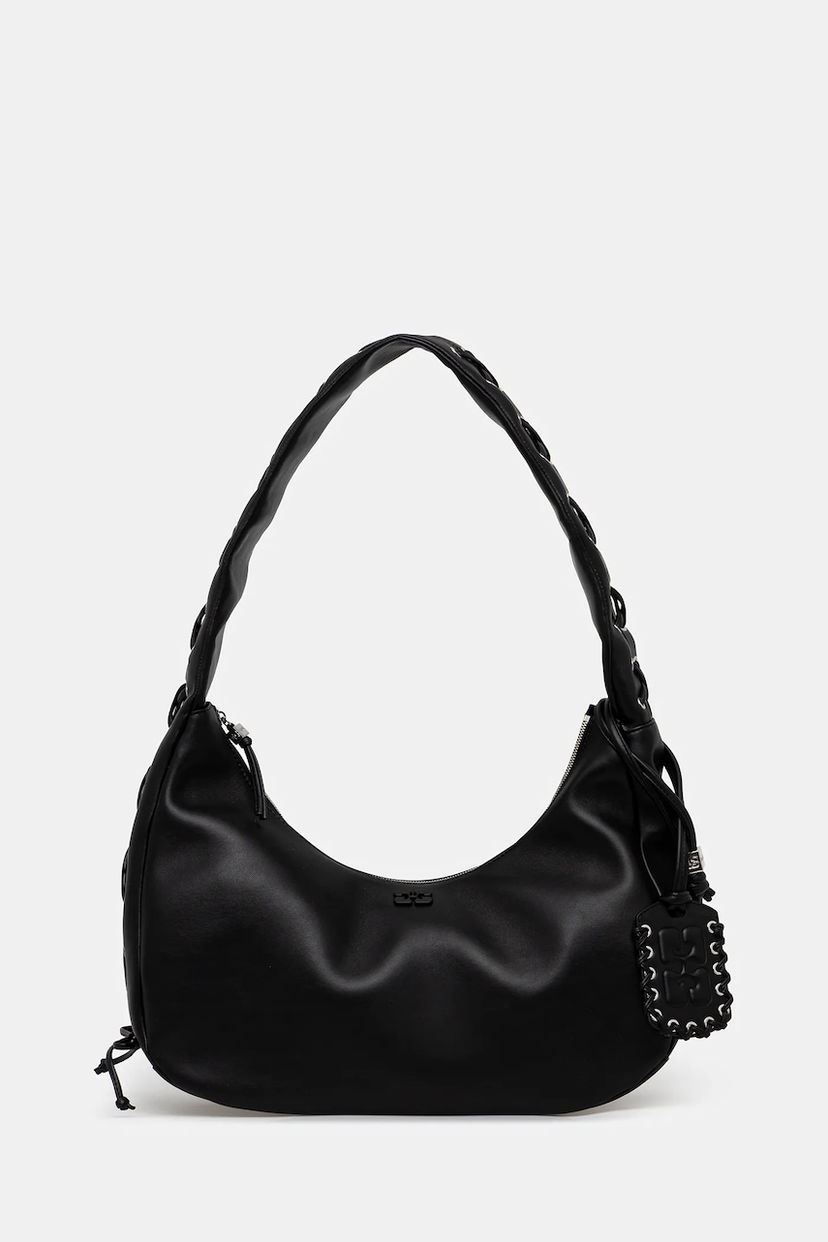 Torbica GANNI Hobo Bag Medium Laces Črna | A7295