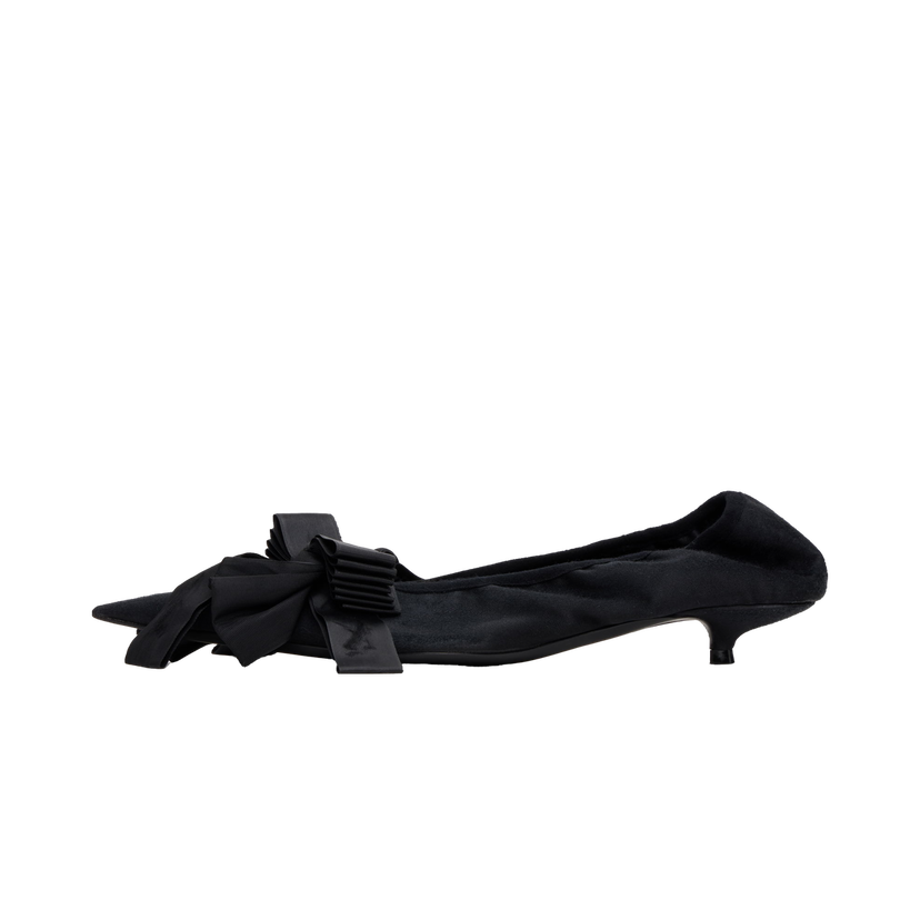 Superge in čevlji Balenciaga Suede Bow Kitten Heel Pumps Črna | 804338 W2H82