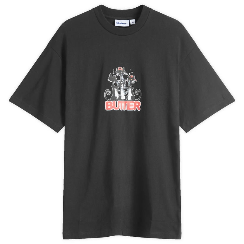 Majica Butter Goods Cats Black T-Shirt Črna | BGQ4240259-BLK