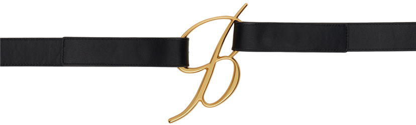 Pasovi Blumarine Logo Buckle Leather Belt Črna | P422W252A