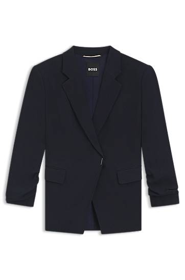 Jakna BOSS Slim-Fit Blazer with Press-Stud Closure Mornarica | 50542005