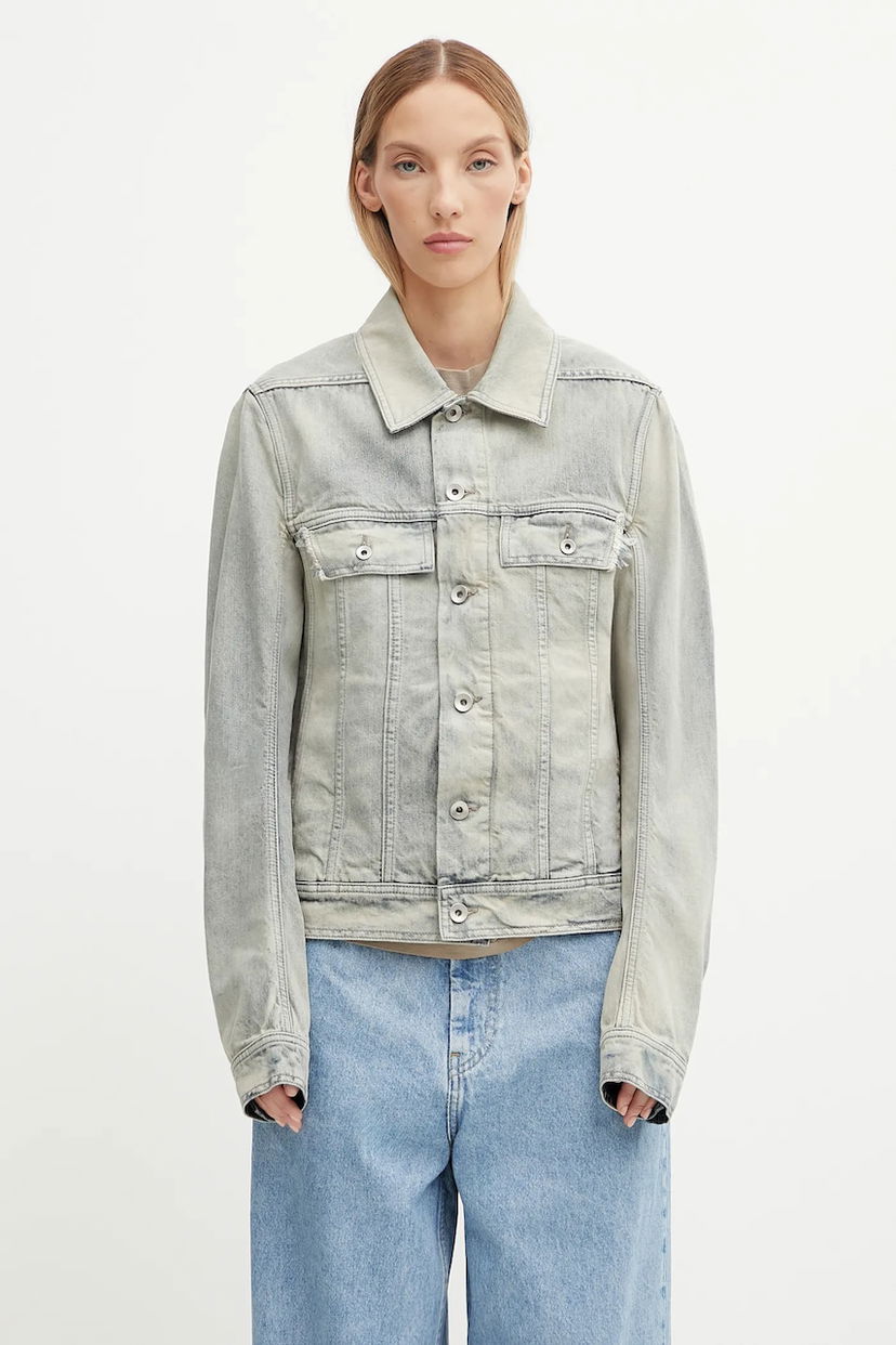 Jakna Rick Owens Rick Owens DRKSHDW Trucker Worker Denim Jacket Modra | DS02E7701.DMP