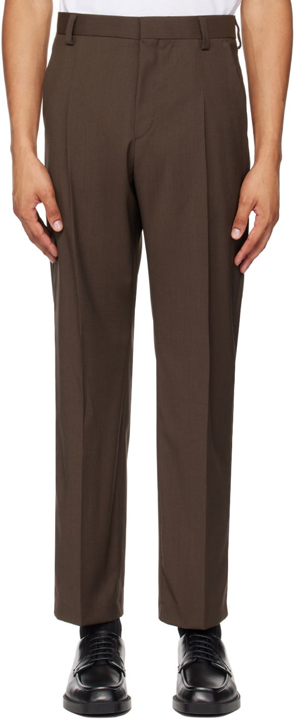 Hlače BOSS Wool Dress Pants Rjava | 50519908