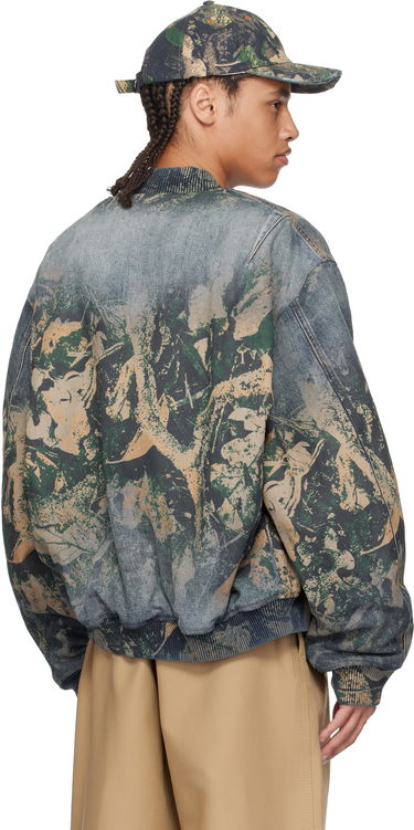 Bomber jakna Acne Studios Acne Studios Printed Denim Bomber Jacket Modra | B90807-, 2