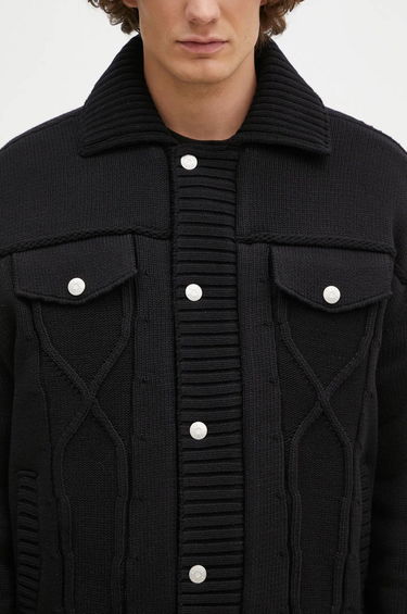 Pleteni pulover KENZO Oversized Knitted Jacket Črna | FE65OU1419NC.99, 3