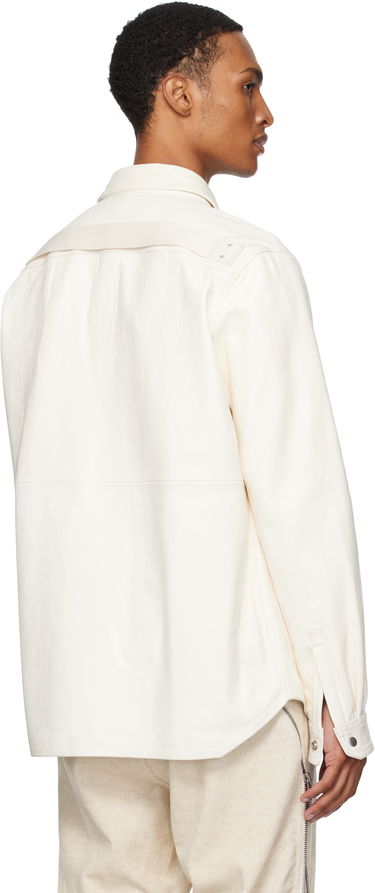 Jakna Rick Owens Rick Owens Concordians Leather Overshirt Bela | RU02E1744 LBH, 2