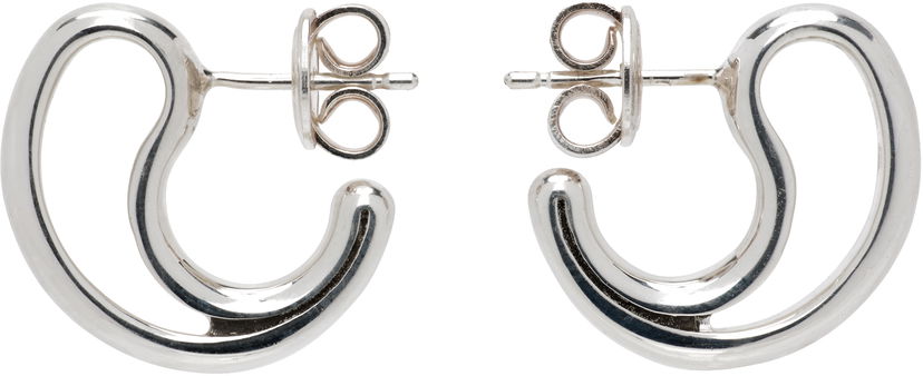 Uhani Bottega Veneta Small Silver Frills Earrings Kovinski | 804846 V5070