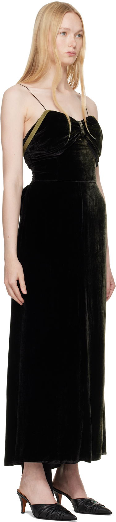 Obleke Maison Margiela Maison Margiela Velvet Maxi Dress Zelena | S51DG0003 M35345, 1