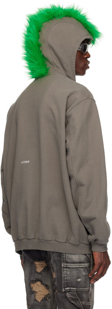 Pulover We11done Faux-Fur Zip-Up Hoodie Siva | WD-TJ1-24-884-U-CH, 2