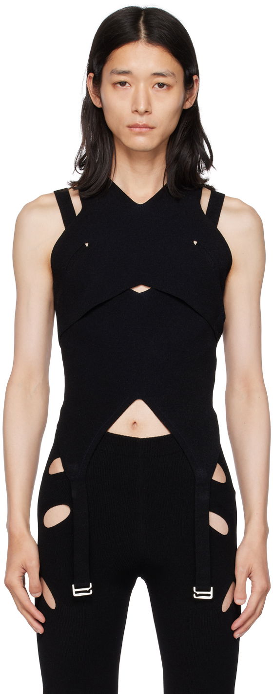 Bodi Dion Lee Exclusive Lock Slit Tank Top Črna | C7126F22