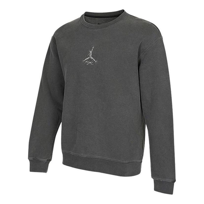 Pleteni pulover Jordan Air Jordan Embroidered Logo Fleece Sweatshirt Siva | DO2308-011