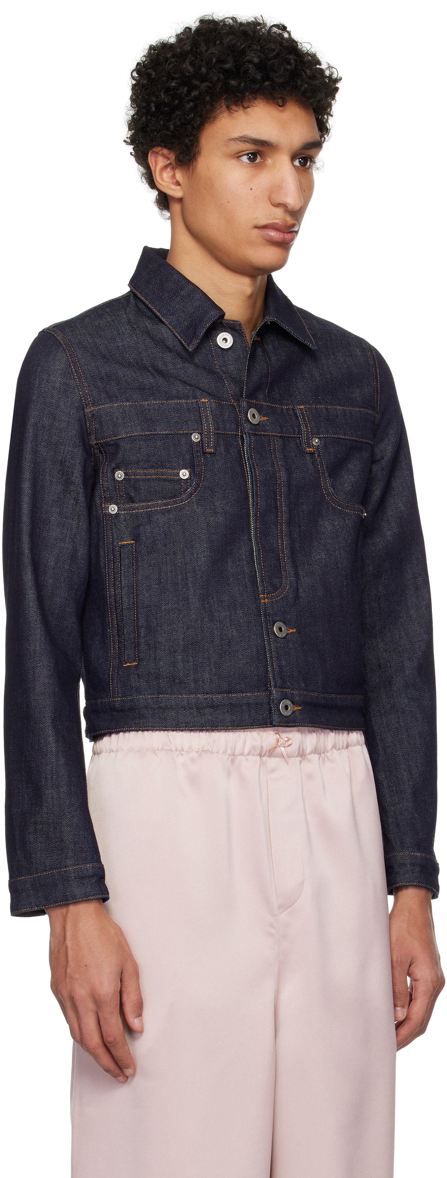 Jakna Jean Paul Gaultier Jean Paul Gaultier 'The Inverted' Cropped Denim Jacket Modra | 25/33-F-VE089-D019-55, 1