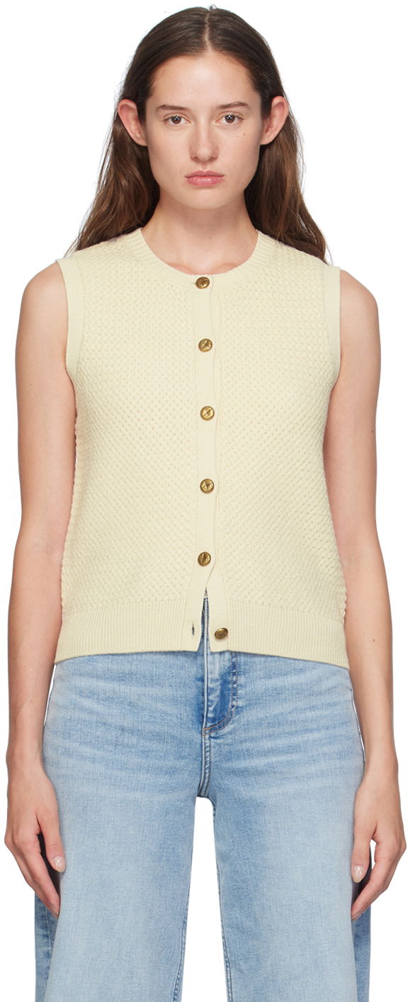 Pleteni pulover rag & bone Knit Buttoned Vest Rumena | WAS24F046UG46