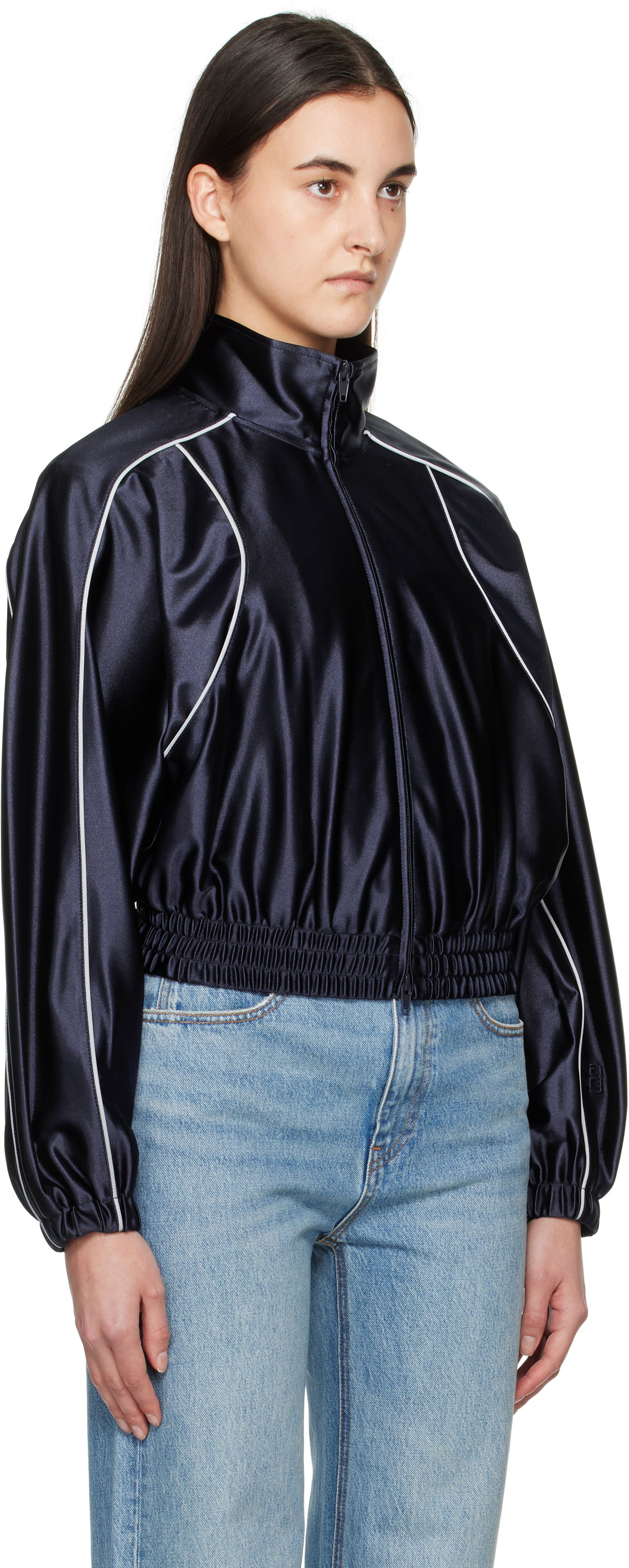 Bomber jakna Alexander Wang Alexanderwang.t Deconstructed Track Jacket Mornarica | 4CC1252110, 1