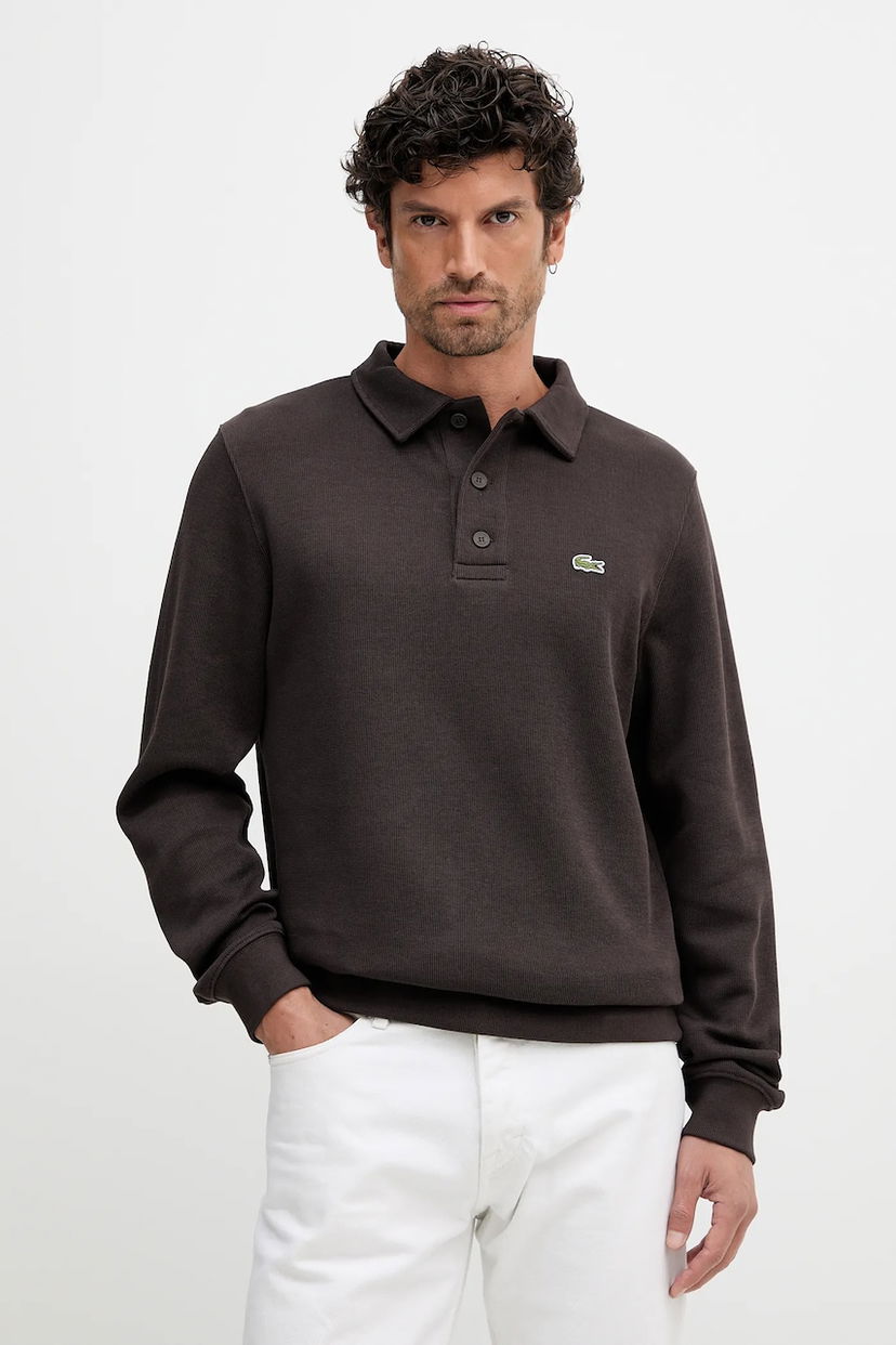 Polo majica Lacoste Lacoste Men's Long Sleeve Polo Shirt Rjava | SH5781