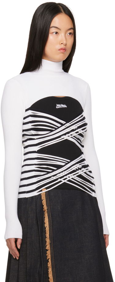Majica brez rokavov Jean Paul Gaultier Jean Paul Gaultier Striped Turtleneck and Bustier Top Črna | 23/15-F-PL038-M056-0159, 1
