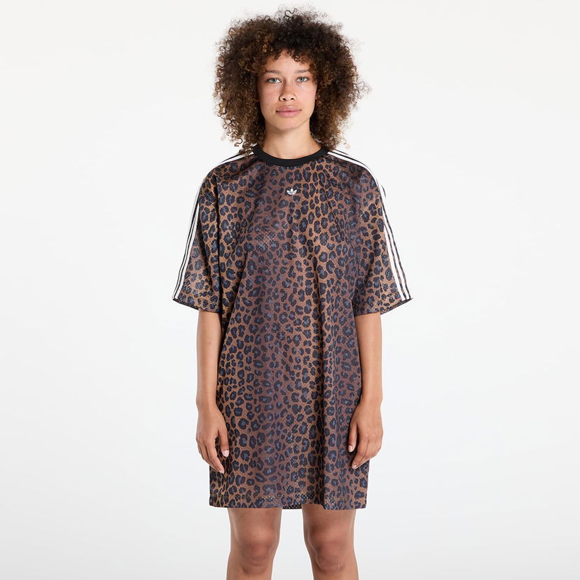 Obleke adidas Originals adidas Tee Leopard Print Dress Rjava | JW7311