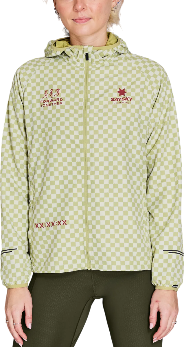 Vetrovka Saysky Saysky Checker Pace Hooded Jacket Zelena | nwrja21c1034
