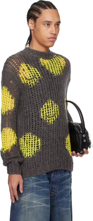 Pleteni pulover Acne Studios Acne Studios Embroidered Mohair Sweater Siva | A60576-, 1