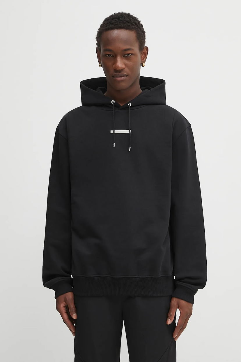 Pulover HELIOT EMIL Plain Cotton Hooded Sweatshirt Črna | PREAW25.M.08.077.BLK01