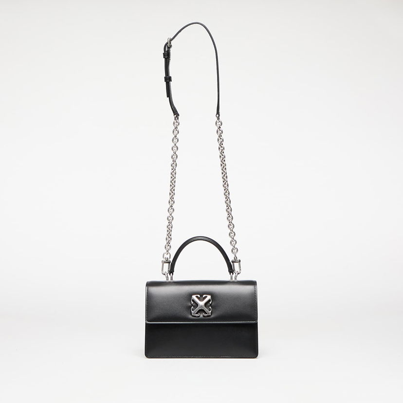 Torbica Off-White Jitney 1.4 Black Leather Top Handle Bag Črna | OWNP050C99LEA0011072