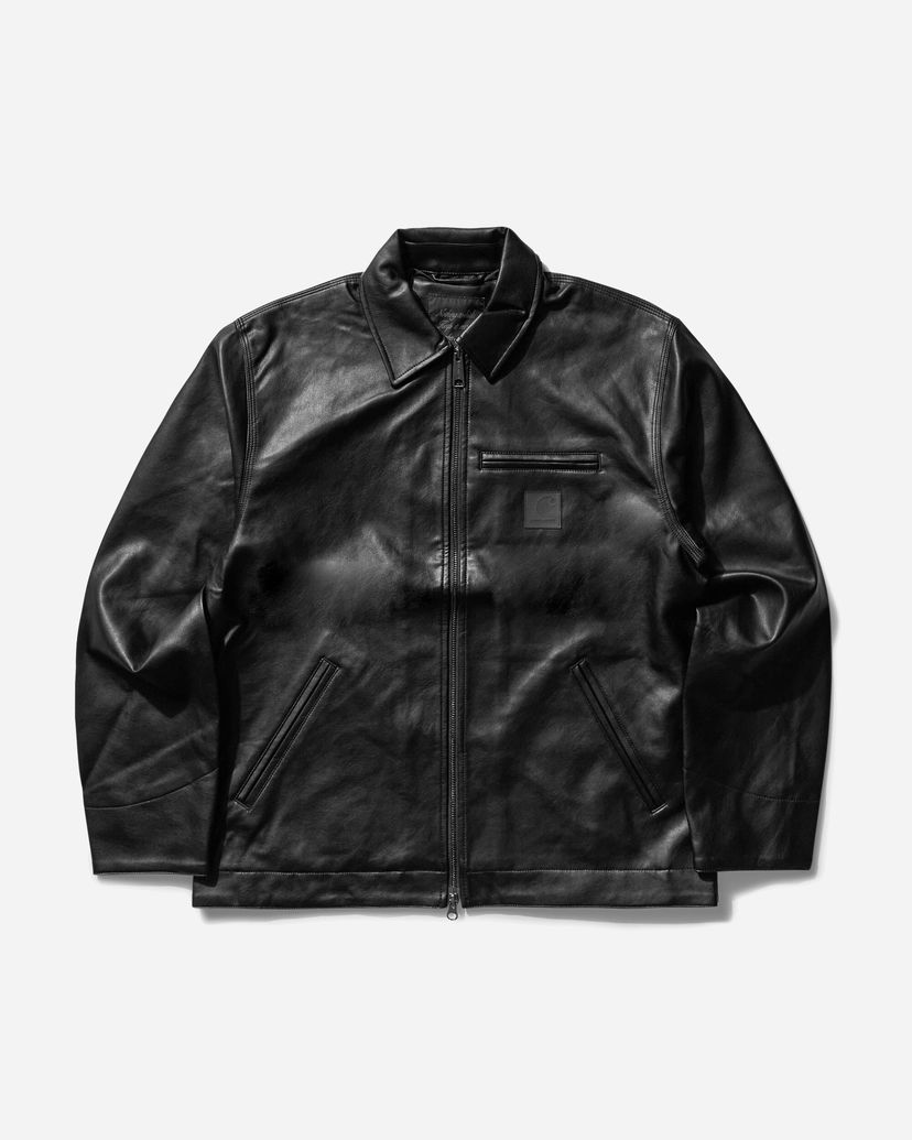Jakna Carhartt WIP Black Detroit Leather Jacket Črna | I034426 89XX
