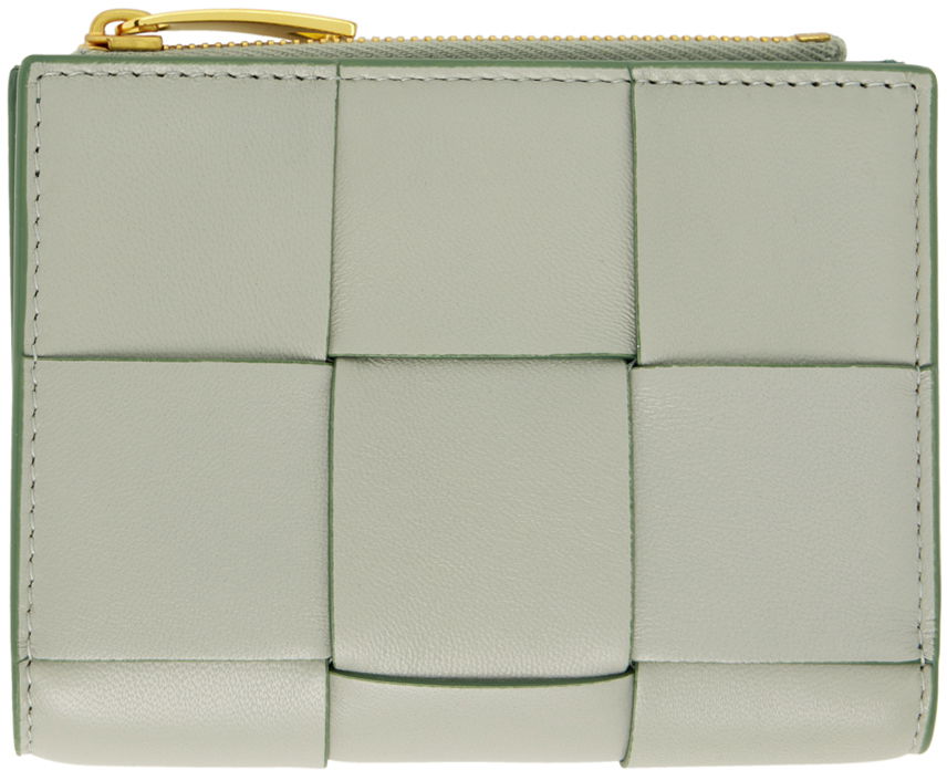 Denarnica Bottega Veneta Small Cassette Bi-Fold Zip Wallet Zelena | 742698 V2PN1, 0