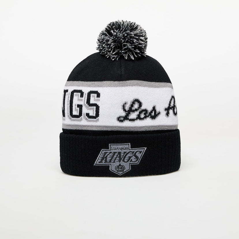 Beanie Mitchell & Ness Block Sweep Pom Knit Los Angeles Kings Beanie Črna | HK9722-LAKBLCK