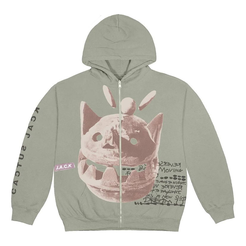 Pulover Cactus Jack by Travis Scott Travis Scott Cactus Jack New Sight Zip-Up Hoodie Zelena | CJFN-SS87