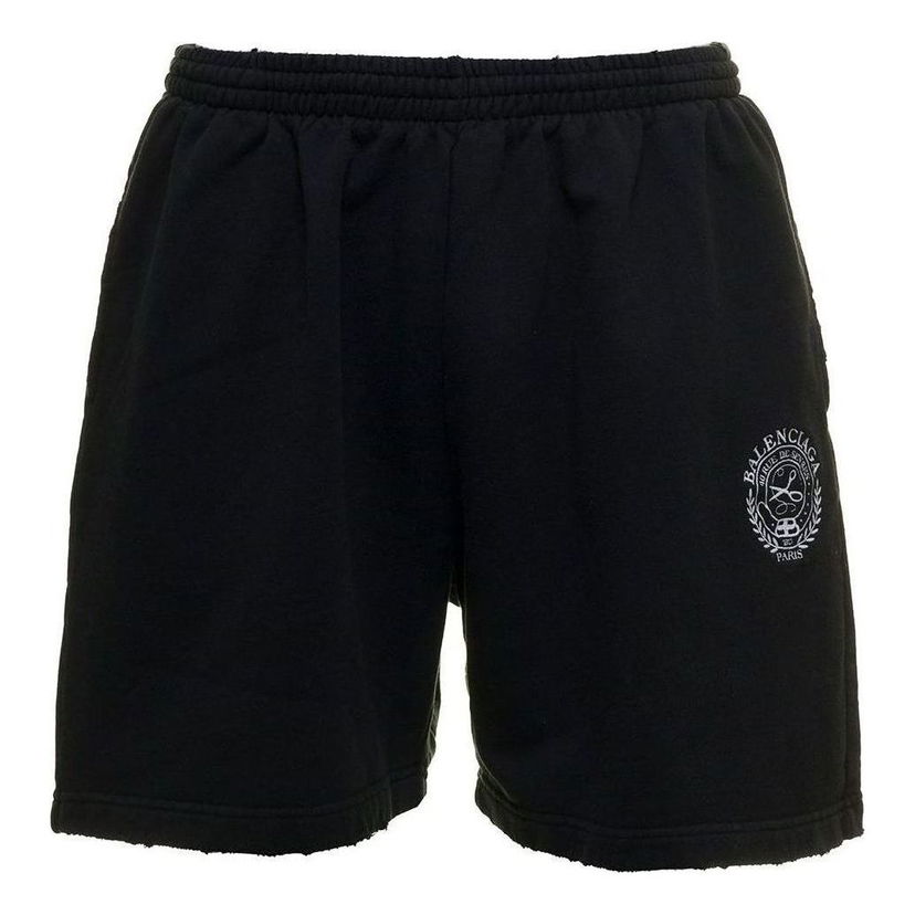 Kratke hlače Balenciaga Logo Brushed Sweat Shorts Črna | 676137TMVA39034