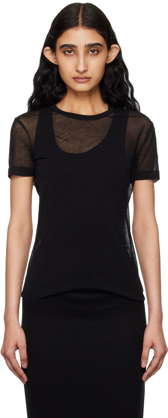 Majica Helmut Lang Helmut Lang Sheer T-Shirt Črna | O04HW516