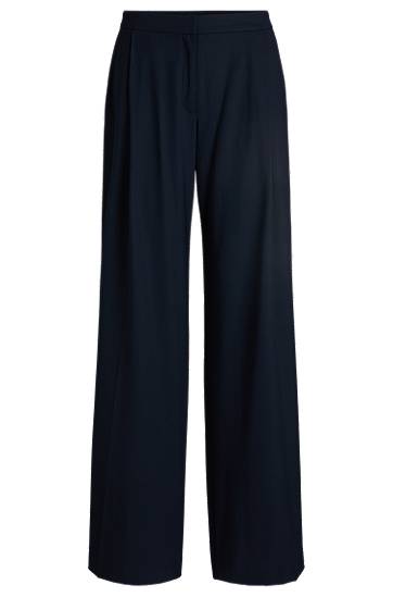 Hlače BOSS Regular-Fit Pleated Trousers Mornarica | 50530103