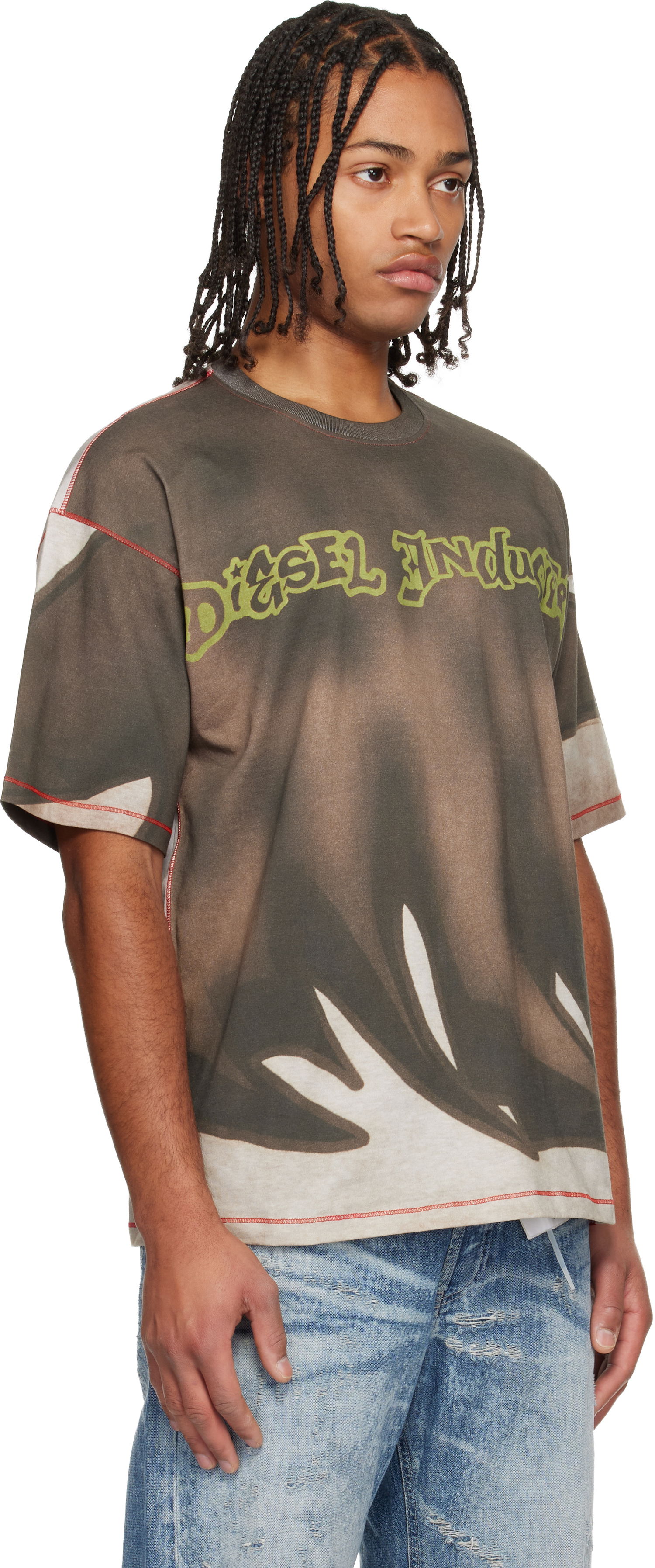 Majica Diesel T-Boxt-Show Oversized Washed Graphic T-shirt with Contrast Stitching Večbarvna | A21230-0BKBY-7FMA, 1