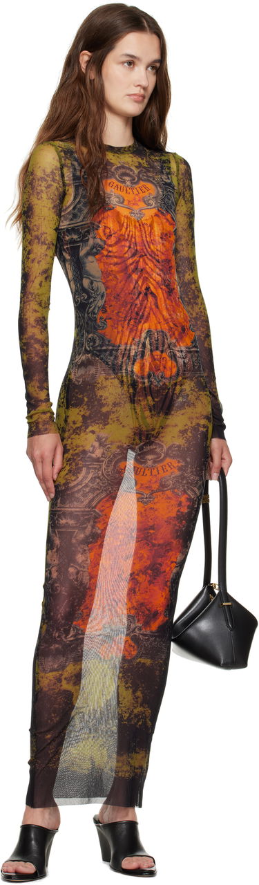 Obleke Jean Paul Gaultier Jean Paul Gaultier 'The Long Médaillon' Mesh Maxi Dress Večbarvna | 25/03-W-DR023-M006P-004115, 3