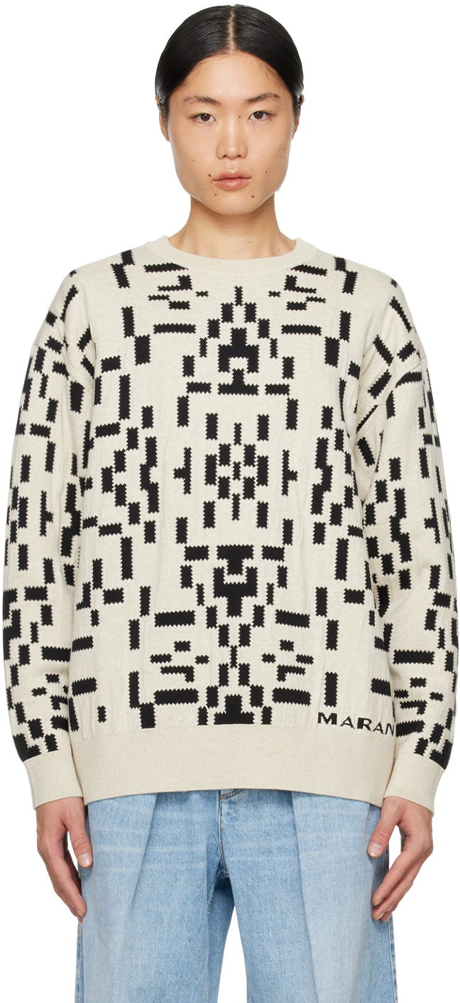 Pleteni pulover ISABEL MARANT Baltimi Sweater "Off-White" Bež | 24PPU0388HA-B1L01H