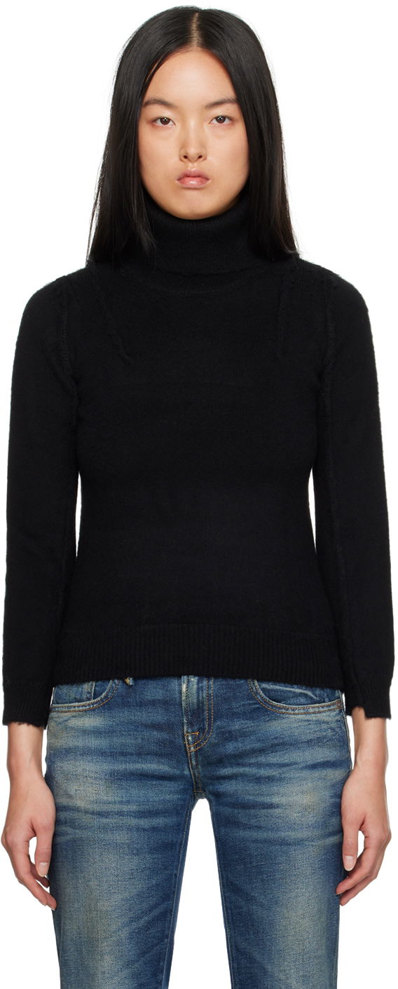 Pleteni pulover R13 R13 Flat Sleeve Turtleneck Črna | R13WY178-Y108A