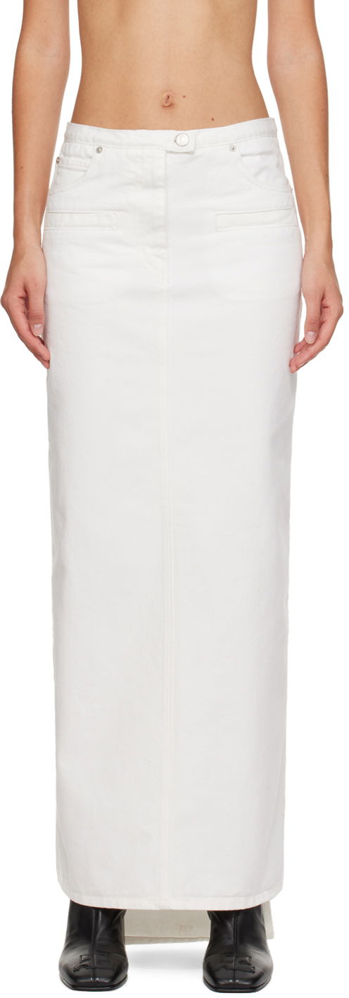 Krila Courrèges Courrèges Seven-Pocket Denim Maxi Skirt Bela | 423DJU124DE0025