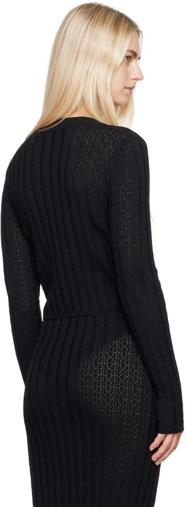 Pleteni pulover Loulou de Saison Loulou de Saison Adiro Knit Cardigan Črna | ADIRO, 2