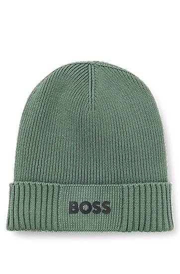 Beanie BOSS BOSS Logo Beanie Hat Zelena | 50499423, 0