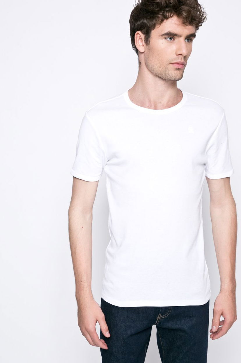Majica G-Star Raw 2-Pack of Basic Crew Neck T-Shirts Bela | D07205.124.110