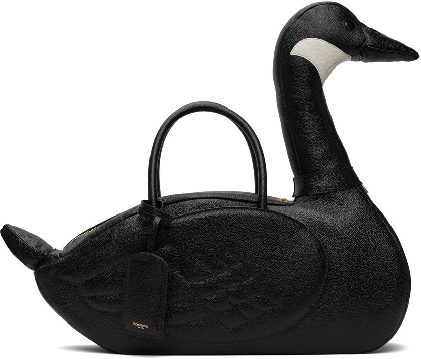 Torbica Thom Browne Thom Browne Pebble Grain Goose Bag Črna | UAG227A-00198