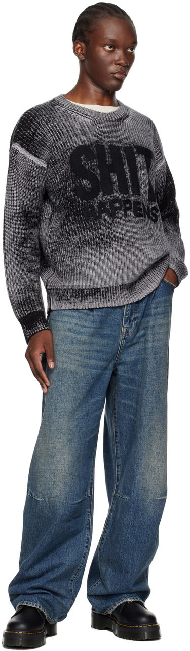 Pleteni pulover R13 R13 Boyfriend Sweater with "Shit Happens" Graphic Siva | R13MY199-Y158B, 3