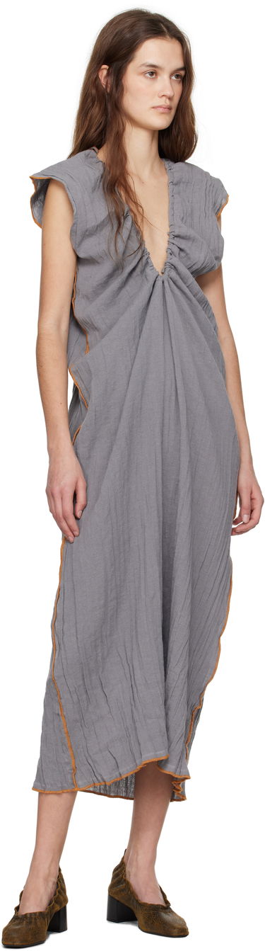 Obleke Baserange Baserange Max Draped Maxi Dress Siva | DRMX-LC-SP25, 3
